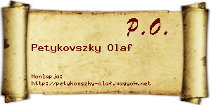 Petykovszky Olaf névjegykártya